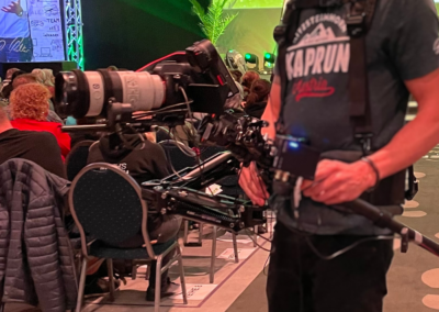 Kameramann mit Gimbal filmt Publikum auf Liveveranstaltung