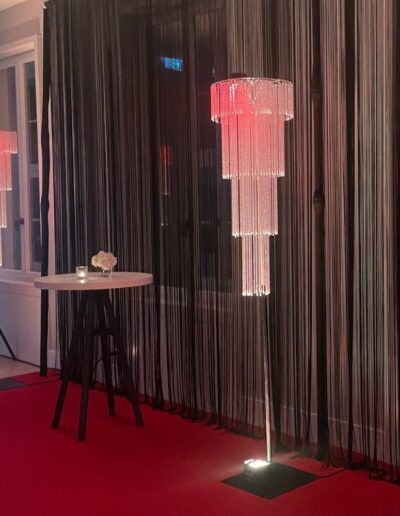 Fadenvorhang und Leuchter Studio 54